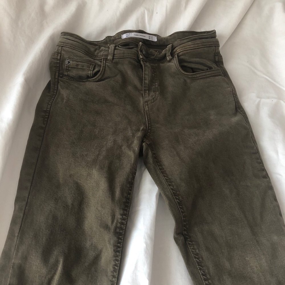 ZARA GREEN KAKI SKINNY JEANS